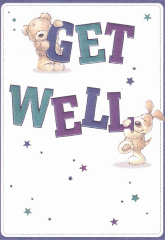 Radiating gentle encouragement and heartfelt sincerity, this card would fit perfectly in the creative heart of Dalston. The illustration showcases a plush bear and a spirited puppy, their rounded, friendly silhouettes arranged playfully with the exuberant 'Get Well' letters in jewel tones of purple and blue-green. Around them, a constellation of painted stars conjures the feeling of clear evenings in local Hackney parks, infusing the space with promise and possibility. The animals' fur glows with soft brushwork, almost tangible in its visual texture, offering the comfort of a gentle embrace. The crisp, white background enhances every hue, creating clarity akin to morning sunlight streaming over Dalston's rooftop gardens. Just as a thoughtfully delivered bouquet from Dalston Flowers uplifts the soul, this card's design is carefully constructed to provide hope and positivity, making it a thoughtful accompaniment to every recovery journey in our neighbourhood.